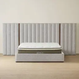 Summerton Murmur White Fabric Queen Bed - Toffee Brown Ash