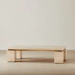 Monolith Natural Cream Travertine Coffee Table