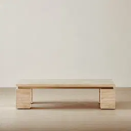 Monolith Natural Cream Travertine Coffee Table