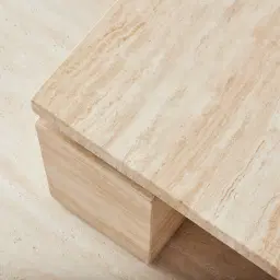 Monolith Natural Cream Travertine Coffee Table