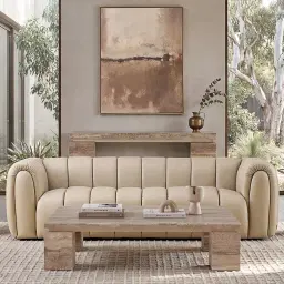 Monolith Natural Silver-Grey Travertine Coffee Table