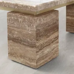 Monolith Natural Silver-Grey Travertine Coffee Table