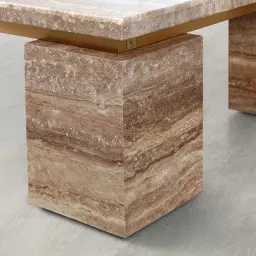 Monolith Natural Silver-Grey Travertine Coffee Table