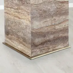 Monolith Natural Silver-Grey Travertine Side Table