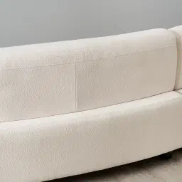 Celestine II Chantilly White Fabric Curved Corner Sofa
