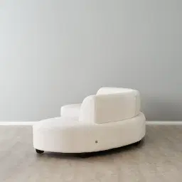 Celestine II Chantilly White Fabric Curved Corner Sofa