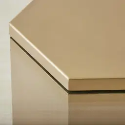 Thames Stainless Steel Hexagonal Side Table - Clear Glass Top