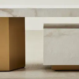 Thames Calacatta Oro - White Sintered Stone Entertainment Unit