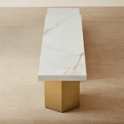 Thames Calacatta Oro - White Sintered Stone Entertainment Unit