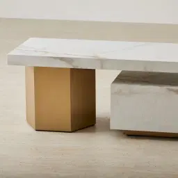 Thames Calacatta Oro - White Sintered Stone Entertainment Unit