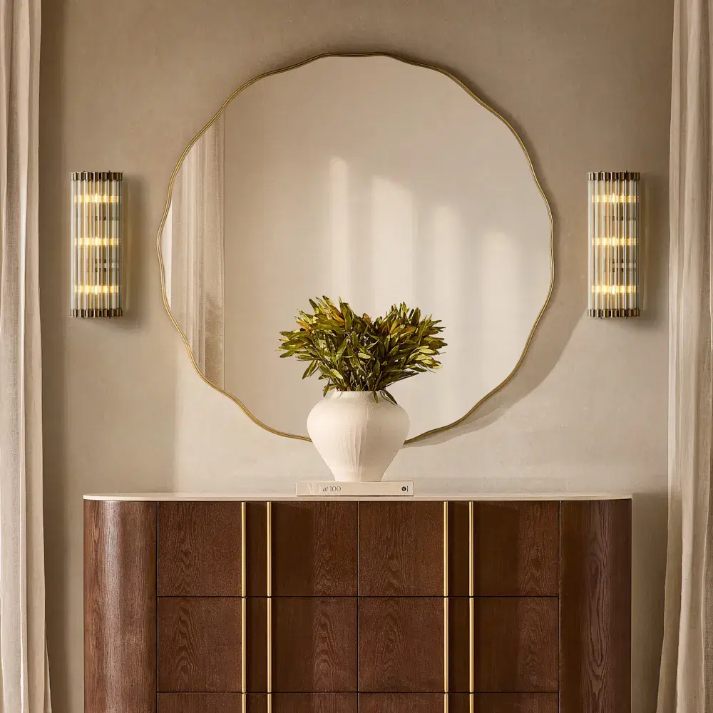 Dave Brushed Gold Glass Rod Wall Lamp