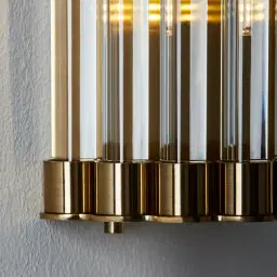Dave Brushed Gold Glass Rod Wall Lamp