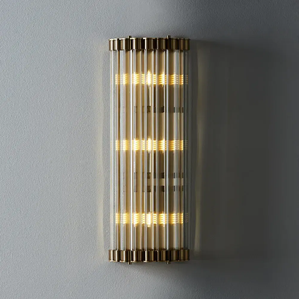 Dave Brushed Gold Glass Rod Wall Lamp