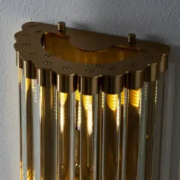 Dave Brushed Gold Glass Rod Wall Lamp