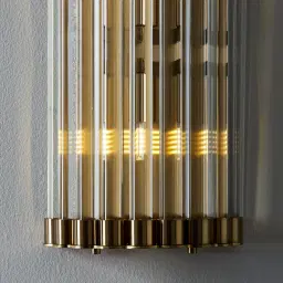 Dave Brushed Gold Glass Rod Wall Lamp