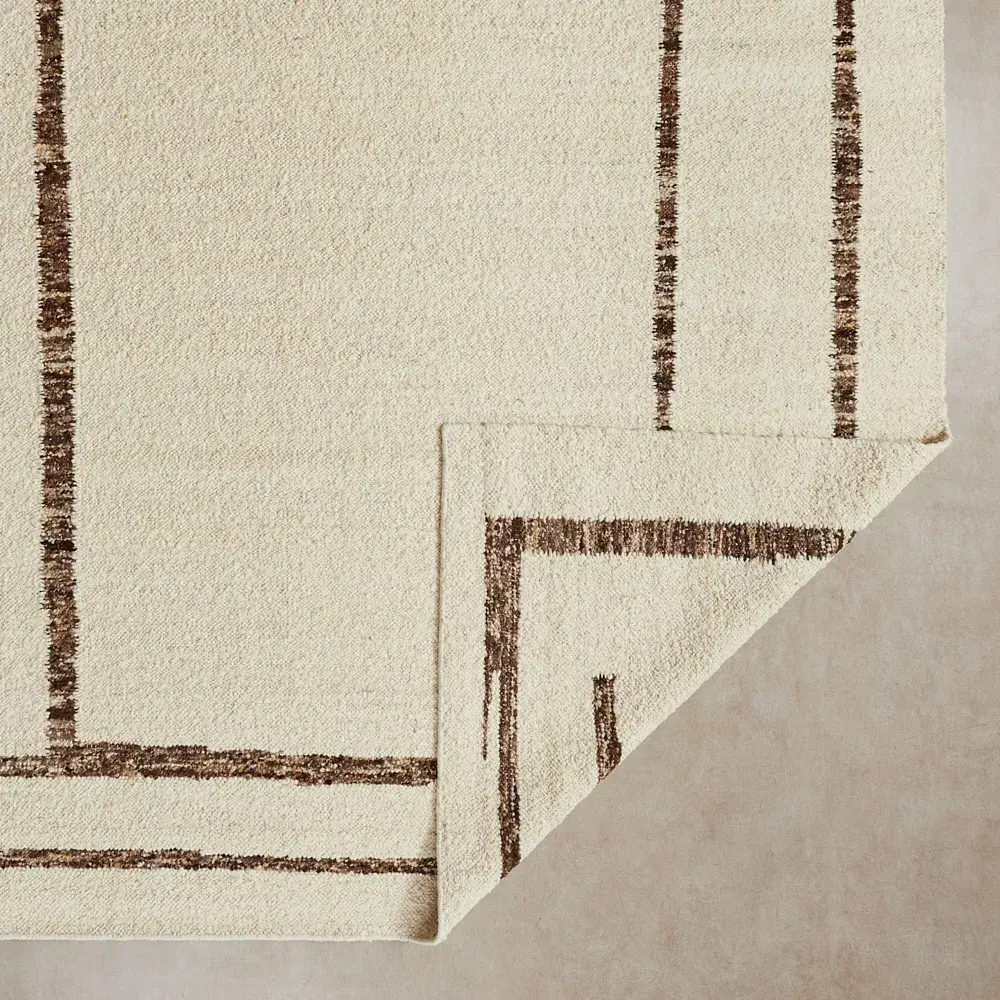 Genesis Ivory Brown Floor Rug - Small 160cm x 230cm