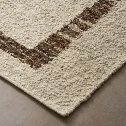 Genesis Ivory Brown Floor Rug - Small 160cm x 230cm