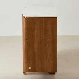 Portobello Toffee Brown Ash Veneer Sideboard - Pandora Brown Sintered Stone Top