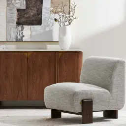 Portobello Toffee Brown Ash Veneer Sideboard - Pandora Brown Sintered Stone Top