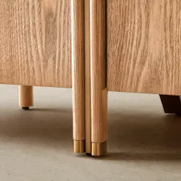 Portobello Light Brown Ash Veneer Entertainment Unit - Pandora Brown Sintered Stone Top