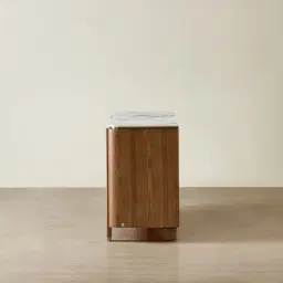 Portobello Toffee Brown Ash Veneer Dresser - Pandora Brown Sintered Stone Top