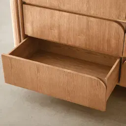 Portobello Light Brown Ash Veneer Dresser - Pandora Brown Sintered Stone Top