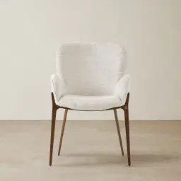 Milana Fusion Grey Fabric Dining Chair - Brushed Bronze Legs