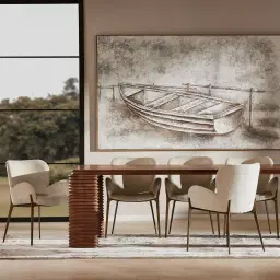 Milana Fusion Grey Fabric Dining Chair - Brushed Bronze Legs