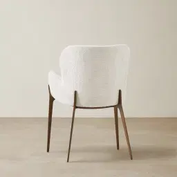 Milana Fusion Grey Fabric Dining Chair - Brushed Bronze Legs