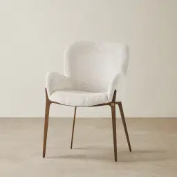 Milana Fusion Grey Fabric Dining Chair - Brushed Bronze Legs