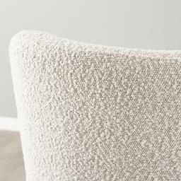 Milana Snow White Boucle Dining Chair - Brushed Bronze Legs