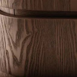 Terzetto Pandora Brown Sintered Stone 3-Drawer Bedside Table - Dark Brown Wood