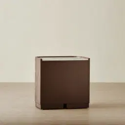 Terzetto Pandora Brown Sintered Stone 3-Drawer Bedside Table - Dark Brown Wood