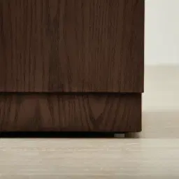 Terzetto Pandora Brown Sintered Stone 3-Drawer Bedside Table - Dark Brown Wood