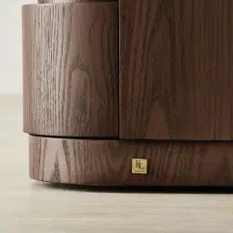Terzetto Pandora Brown Sintered Stone 3-Drawer Bedside Table - Dark Brown Wood