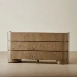 Terzetto Pandora Brown Sintered Stone 6-Drawer Dresser - Medium Brown Wood