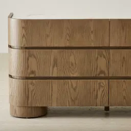 Terzetto Pandora Brown Sintered Stone 6-Drawer Dresser - Medium Brown Wood