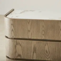 Terzetto Pandora Brown Sintered Stone 6-Drawer Dresser - Medium Brown Wood