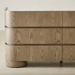 Terzetto Pandora Brown Sintered Stone 6-Drawer Dresser - Medium Brown Wood