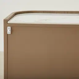 Terzetto Pandora Brown Sintered Stone 6-Drawer Dresser - Medium Brown Wood