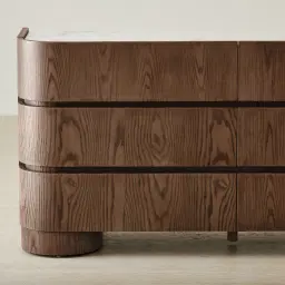 Terzetto Pandora Brown Sintered Stone 6-Drawer Dresser - Dark Brown Wood