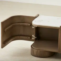 Terzetto Pandora Brown Sintered Stone Entertainment Unit - Medium Brown Wood