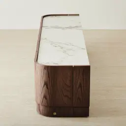 Terzetto Pandora Brown Sintered Stone Entertainment Unit - Dark Brown Wood