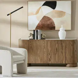 Terzetto Pandora Brown Sintered Stone 4-Door Sideboard - Medium Brown Wood