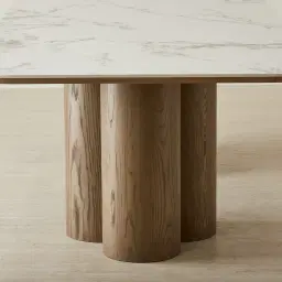 Terzetto Pandora Brown Sintered Stone Rectangular Dining Table - Medium Brown Wooden Legs 240x120cm