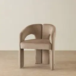 Delaney II Beige Velvet Dining Chair