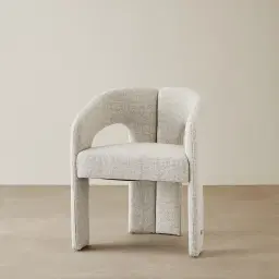 Delaney II Dove Grey Woven Fabric Dining Chair