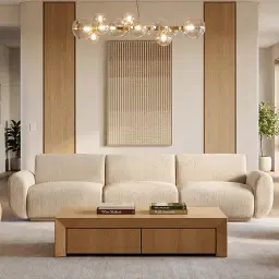 Bubbles Transparent Glass Chandelier 80 cm - Brushed Gold Metal Body