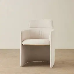 Otis Cream Microfiber Fabric Dining Chair