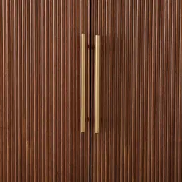 San Pierre Walnut Veneer Sideboard with Travertine Finish Sintered Stone Top